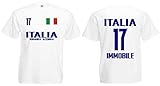 Italien-Italia Immobile Herren T-Shirt EM 2020 Trikot Look Style Squadra Weiß S