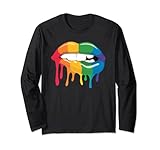 LGBT Regenbogen Kuss Mund Pride Gay CSD Geschenk Lang