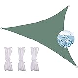 DYKL Sun Shade sail Waterproof 3.6X3.6X3.6M, Mesh Fabric UV Block Widely Used for A Patio，Sandbox，Swimming Pool， Sun Shade sall Canopy Sun sail Shades Triangle -DunkelgrüN