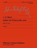 6 Suiten für Violoncello solo BWV 1007-1012 von Johann Sebastian Bach -- Urtextausgabe mit Bleistift des bekannten Solowerkes von Wiener Urtext Edition (Noten/sheet music)