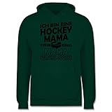 Eishockey Trikot Ersatz - Ich bin eine Hockey Mama - So wie eine normale Mama nur viel cooler - schlicht - schwarz - XL - Dunkelgrün - Geschenk - JH001 - Herren Hoodie und Kapuzenpullover fü