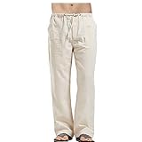 Herren Freizeithose Frühling und Herbst Jugend Outdoor Jogging Einfarbig Europäischer und Amerikanischer Stil Atmungsaktive Hose mit Taschen und Kordelzug Große Größe, khaki, 36-41