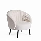 HIC High in the clouds Modern Wohnzimmer Sessel Sitzhöhe 40cm mit U-förmige Tuftingbespannung Lounge TV Sessel für Wohnzimmer und Schlafzimmer Sofa Stuhl bis Beige 150 kg