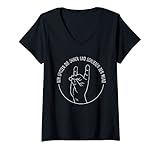 Damen Schweigefuchs Leisefuchs Grundschullehrer Pädagogen Erzieher T-Shirt mit V