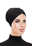 SUETTA – Atmungsaktive Hijab Kopftuch, Satin Bonnet, Hair Bonnet bei Haarverlust, oder Kopftücher Chemo Mütze, Bandana Damen und Kopftuch Damen Hijab Kopftuch oder Hut Damen,Schw