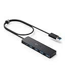 Anker Ultra Slim Extra Leicht 4 Port USB 3.0 Hub, Datenhub, Adapter für MacBook, Mac Pro, Mac Mini, iMac, Surface Pro, XPS, PC, Flash Drive, Mobile HDD