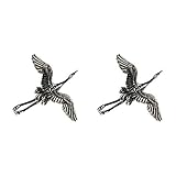 LOKILOKI 925 Sterling Silber Retro Fliegender Kranich Ohrstecker Neuheit Ohrringe Für Frauen Chinesischen Stil Weiblichen Schmuck Zubehö