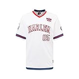 FUBU T Shirt Corporate Grad. Football, Athletics Harlem Jersey, Varsity Mesh, Sprts (Athletics Harlem Jersey Wht/NAV/Red, L)