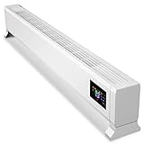 GaoF Elektrischer Heizlüfter für Sockelleisten,Mobile Boden-/Wand-Heizkörperheizung mit Fernbedienung,1-24H-Timing,Sicherheitsüberhitzungsschutz Schnelle Heizung,2200W (2200W)