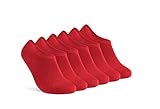 Füßlinge Damen 39-42 Sneaker Socken 6 Paar unsichtbare kurze Socken 16805 (Rot 39-42)