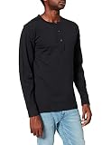 SELECTED HOMME Male T-Shirt Serafino-Kragen Bio-Baumwolle LBlack