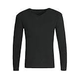 Base Shirt Herren Urban Klassisch V-Ausschnitt Einfarbig Slim Fit Stretch Herren Langarm Herbst Winter Mode Geometrische Muster Design Männer Pullover Weich Komfortabel Herren Strickw