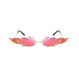 TOYANDONA Flamme Form Brillen Flamingo Sonnenbrille Punk-Stil Sunglasses Sommer Vintage Katzenaugen-Sonnenbrille Retro kleine Rahmen Damen Frauen Mädchen R