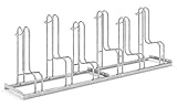 Hochwertiger Fahrradständer Standparker 4056 | Sicherer Radständer auch für Mountainbikes und E-Bikes | 6 Fahrrad Stellplätze | einseitig | Stahl verzinkt | Fahrradparker Bodenparker Bügelparker M