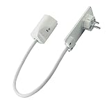 Schuko-Stecker weiß flach Verlängerung Flachstecker Evoline Plug mit 35 cm Kab