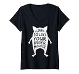 Damen Learn to Love Your Inner Monster T-Shirt mit V