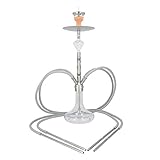 Smokezilla® MINYA 4S Shisha Set Anthrazit - 4 Schläuche + Anschluss & Mundstücke - Inklusive Shisha Zubehör Mit Kaminkopfset, Molassefänger & Kohlezang