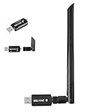 Yizhet Wlan Stick WLAN Adapter 1200Mbit/s Dualband externe Antenne (5G/867Mbps+2.4G/300Mbps) für PC Windows/Mac OS/Linux/Desktop/Laptop/Notebook