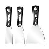 Amazon Brand - Umi 3tlg. Spachtel Set, | 100 mm, 51 mm, 38 mm | Malerspachtel Schaber zum Glätten, Verfüllen, Tap