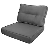 KOPU® Lounge Kissen Set Prisma Mouse Grey | Grau Lounge Sitz und Rücken Kissen | Sitzkissen 60 x 60 x 10 cm | Polster für Rücken 60 x 40 x 14 cm | Robuster Schaumstoff fü