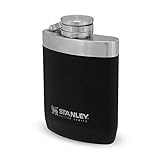 Stanley Master Unbreakable Hip Flask 236 ml / 8OZ Foundry Black mit Never-Lose Kappe – Edelstahl-Flachmann mit weiter Öffnung zum einfachen Befüllen und Ausschenken - BPA-frei - Lifetime Warranty
