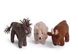Én Gry & Sif Krippentiere (Esel Schaf Ochse), Krippenfiguren aus Filz, Hand-Made, fair-Trade, Krippe auch für Kinder geeignet, die besondere Weihnachtskrippe, 8 cm groß