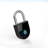 Diebstahlsicherung Fingerabdruck-Vorhängeschloss mit APP, Bluetooth-Verbindung Metall Wasserdicht IP65 Keyless Verschluss, geeignet for Haustür, Koffer, Rucksack, Fitnessraum, Fahrrad, Bü