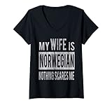 Damen Für den besten Ehemann von norwegischer Ehefrau Norwegen T-Shirt mit V