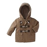 CHIACJYRSEDK Winter Kinder Cowl Knopf Jacke Windbreaker GefüTtert Mit Kapuze Baumwolle Jacke Jungen Grau Khaki Punch Mantel 1-3 J