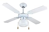 Deckenventilator mit Beleuchtung Zephir ZFS9107B Weiß / Gold mit 4 Holzflügeln Durchmesser 107
