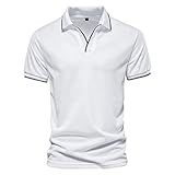 SSBZYES Herren-T-Shirt Kurzarm Herren-Polos Kurzarm-Baumwoll-T-Shirt Einfarbig V-Ausschnitt Polos-Kurzarm-Oberteil Herren-Hemdob