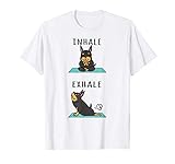 Yoga Inhale Exhale Dobermann Hund T-S