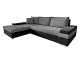 Design Ecksofa Bangkok Mini, Moderne Eckcouch mit Schlaffunktion und Bettkasten, schwerentflammbar stoff, Ecksofa für Wohnzimmer, Gästezimmer, Couch L-Form, Wohnlandschaft, (Soft 011 + Lux 05)