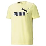 PUMA Herren T-Shirt - ESS+ Essentials 2 Col Logo Tee, Rundhals, Kurzarm, Uni Hellgelb XL