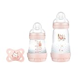 MAM Easy Start Anti-Colic Elements Starter Set S, Baby Erstausstattung mit 2 Anti-Colic Flaschen (160 ml & 260 ml) inkl. Sauger Größe 1 und Schnuller, Baby Geschenk Set, ab der Geburt, E