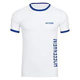 Multifanshop® Herren T-Shirt Hoffenheim - Brust & Seite - Druck:blau - Shirt Männer Fußball Fanartikel Fanshop - Größe:L weiß/b