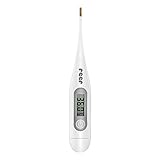 reer ClassicTemp Digitales Fieberthermometer, Messzeit 20 Sekunden, vergoldete Spitze, für die ganze F