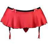 aishani Sissy Pouch Panties Herren Rock Mooning Bikini Slips Girly Unterwäsche Sexy für Männer - Rot - X-Larg