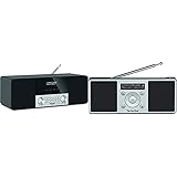 TechniSat DIGITRADIO 4 - Stereo DAB Radio (DAB+, UKW, Bluetooth-Audiostreaming) schwarz & Digitradio 1 S - tragbares Stereo DAB Radio mit Akku (DAB+, UKW, FM, Lautsprecher) Silber/schw