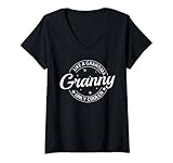 Damen Beste Oma wie eine Oma Nur Cooler Proud Family Matching T-Shirt mit V