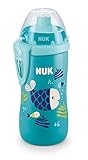 NUK Junior Cup Trinklernflasche mit Push-Pull-Tülle | Chamäleon Effekt | 300ml | 36 Monaten | auslaufsicher | mit Clip | BPA frei | Fisch (türkis)