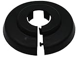 2 Stück Einzel-Rosetten für Heizungsrohre, Abdeckung für Heizungsrohre, Heizung 15mm, 18mm, 22mm Polypropylen in Schwarz, Braun & Grau-Tönen (15mm, Tiefschwarz RAL 9005)