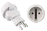 DINIC Reiseadapter, Stromadapter für die Schweiz, 3-Pin CH Adapter mit Sicherung (1 Stück, weiß)
