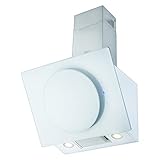NEG Dunstabzugshaube KF106-ATW (Umluft/Abluft) weiß 60cm kopffrei mit LED-Beleuchtung, Randabsaugung, Glas-Front, 3 Motorstufen (max. 800m³/h),