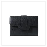 Brieftasche Echtes Leder Mode Frauen Geldbörse Haspe Mädchen Brieftaschen Karteninhaber Luxus Designer Hohe Kapazität Geld Tasche Geldbörsen (Farbe: Orange) liuguifeng (Color : Black)