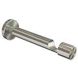 INTERDECO Gardinenstangen Träger/Wandhalter/Schraubkappen-Halterung Edelstahl Optik 10,5 cm Abstand offen 1-läufig 20 mm Ø Prestige (2 Stück)