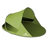 outdoorer Wurf-Strandmuschel Zack II grün - als Pop up Strandmuschel selbstaufbauend, UV 60 Sonnenschutz, Windschutz, großes S