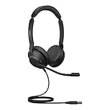 Jabra Evolve2 30 Headset – Stereo Kopfhörer mit Noise Cancelling – zertifiziert für Microsoft Teams – mit 2-Mikrofon Anruf-Technologie – USB-A Kabel – Schw