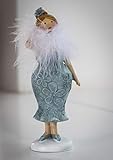 Deko Figur Kira in grauem Kleid mit Blumen Relief, 15