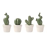 Artibetter 4 Stücke Keramik Miniatur Cactus Pflanze Simulation Pflanze Bonsai Kactus Figuren Sammeln Sammeln Schalter Tabletop Simulation Pflanzen Dekorationen Gemischt S